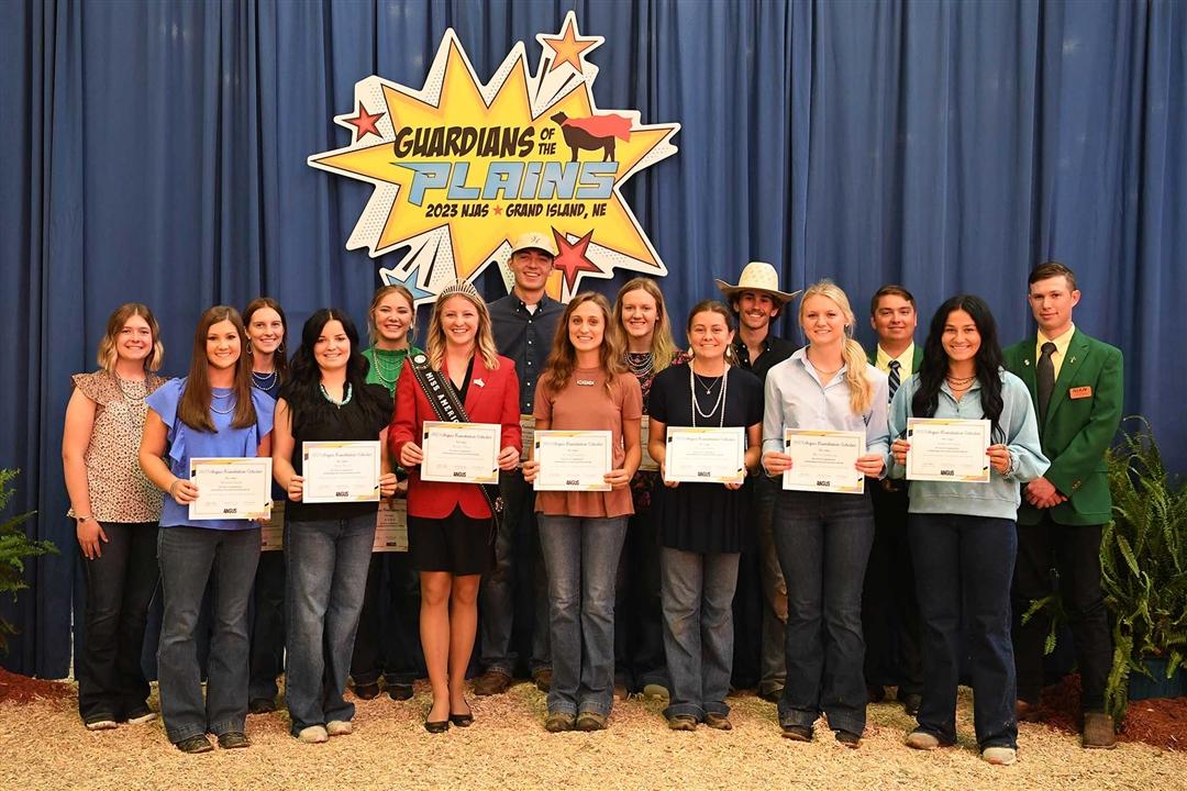 Angus Foundation Scholarship winners at the National Junior Angus Show