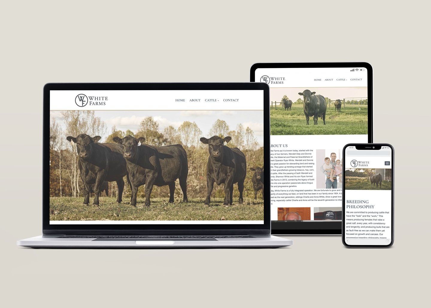 White Farms Angus Website Mockup