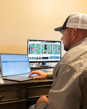 farmer at computer