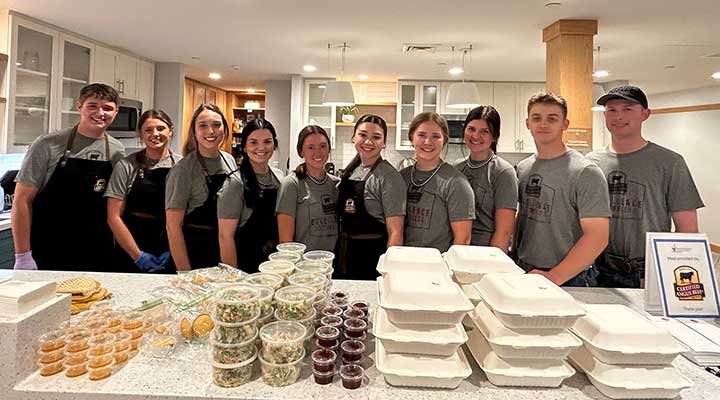 National Junior Angus Board members helped prepare and serve a brisket meal donated by Certified Angus Beef to the residents of the Ronald McDonald House of Madison, Wis., June 28, prior to the 2024 National Junior Angus Show.