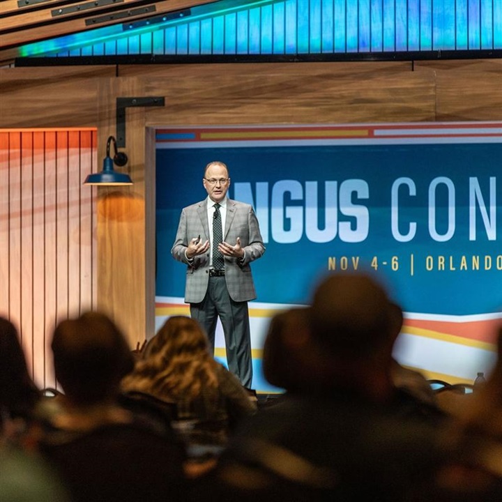 Angus CEO, Mark McCully, presenting at Angus Convention.