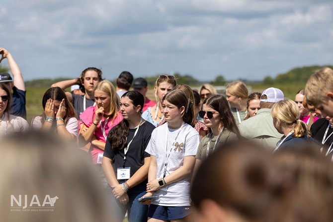 NJAA participants listening during an outdoor ranch tour.