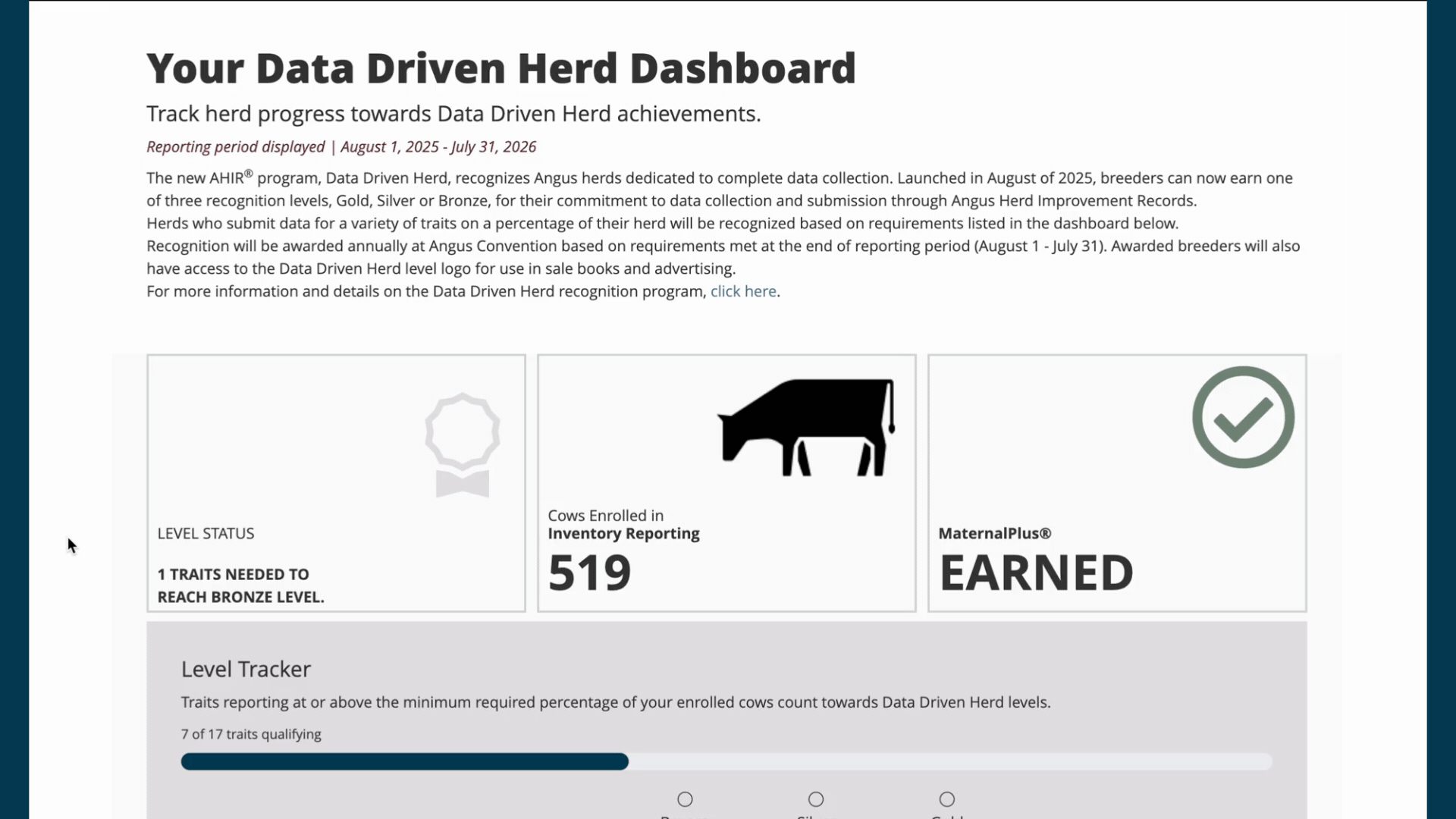 Data Driven Herd Width