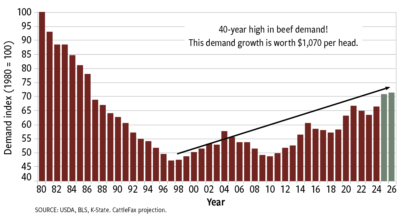 Fig. 3: Annual U.S. retail beef demand index