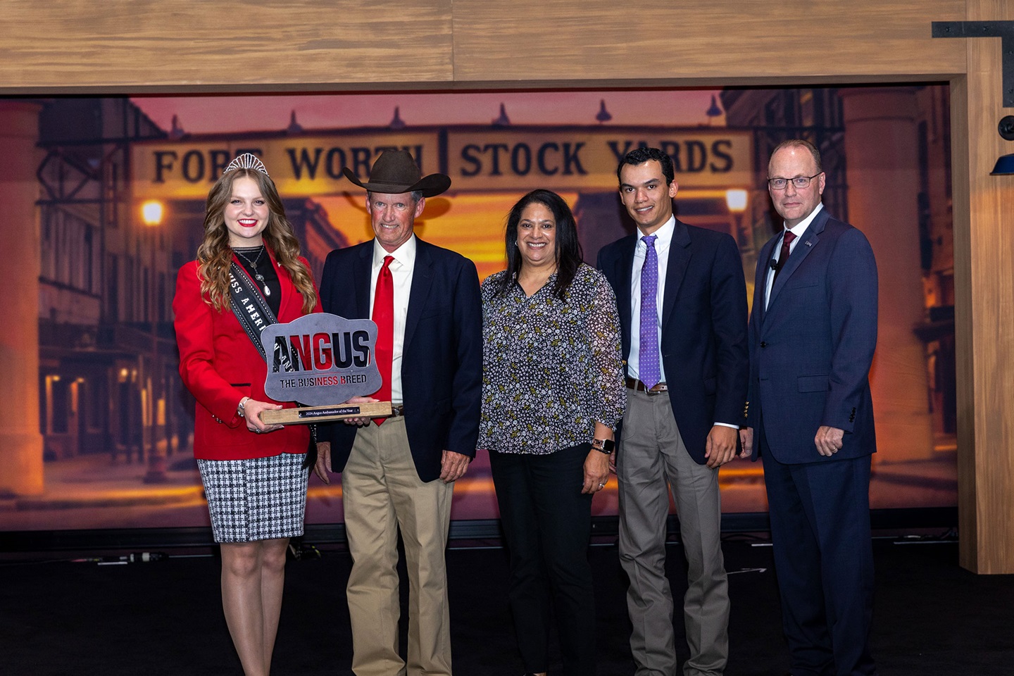 American Angus Association ® awards Mike McGuire with Angus Ambassador Award at Angus Convention in Fort Worth, Texas.