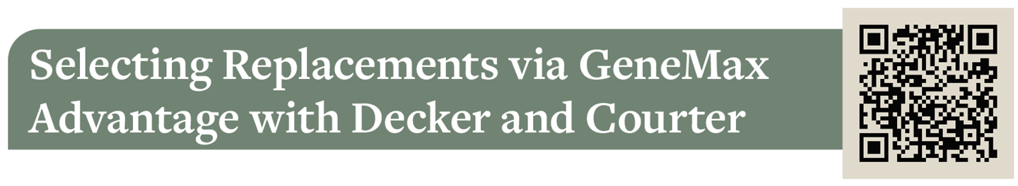Selecting Replacements via GeneMax Advantage with Decker and Courter