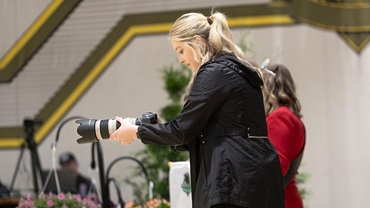 2026 Angus communications intern, Jordan Lamb captures the action at the Atlantic National Angus Show in Maryland as part of the team producing coverage of the event. 