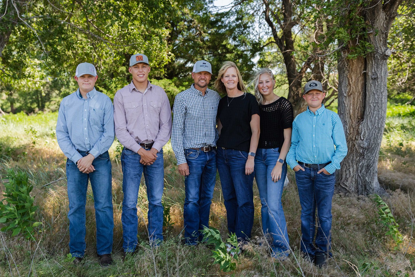 Pictured from left are Aceton, Quintin, Brian, Jana, Madison and Keaton Walt.
