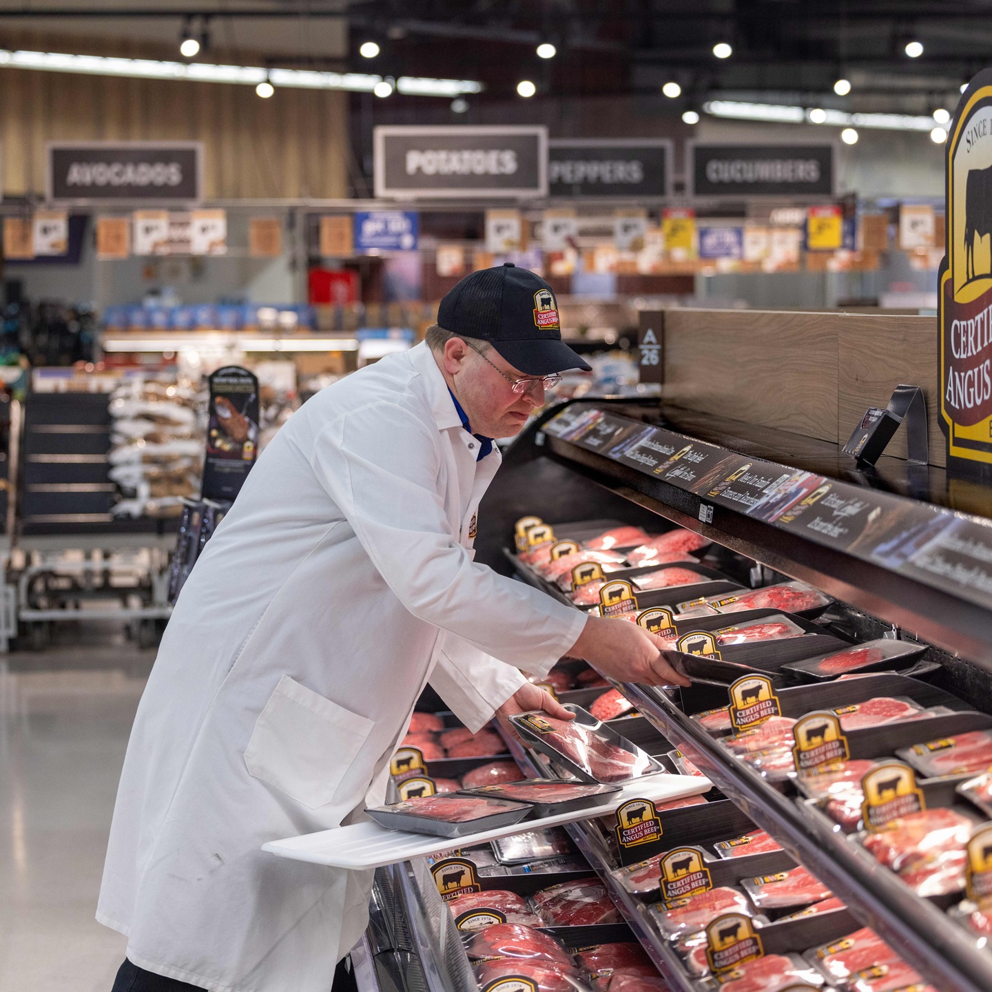 butcher at supermarket