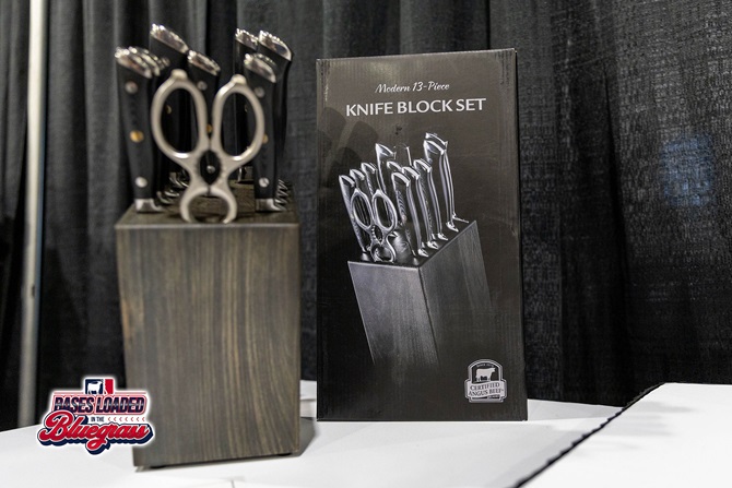 Certified Angus Beef branded 13-piece knife block set displayed as a silent auction item.