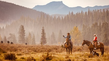 horsemen in mountains