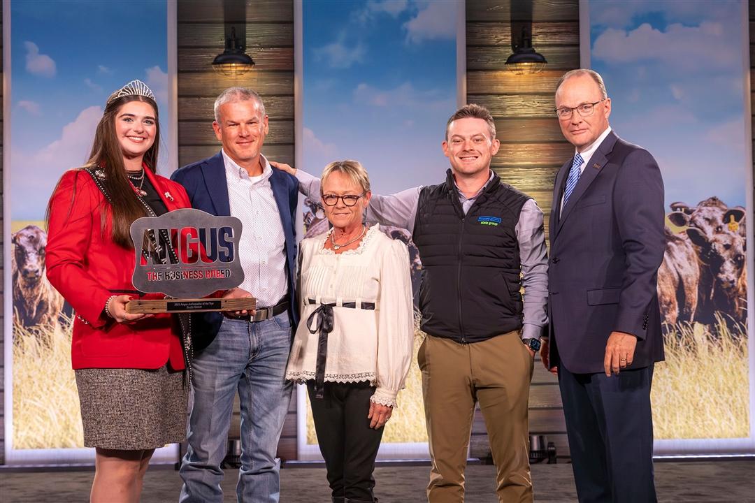 American Angus Association ® awards Don Denny, Slate Group owner, at Angus Convention in Kansas City, Missouri.  