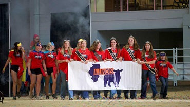 A group of junior members from Illinois entering opening ceremonies at the National Junior Angus Show.