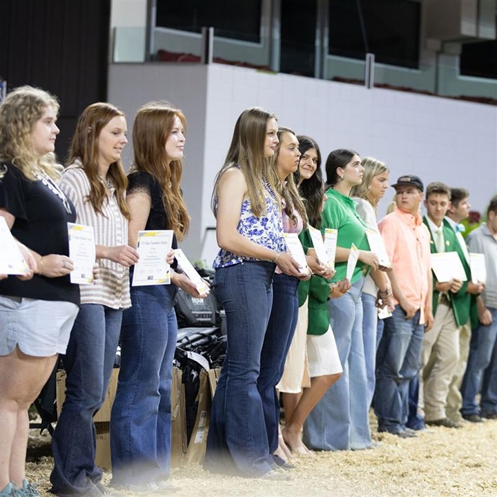 Group of NJAA members standing in line after receiving their scholarship awards.