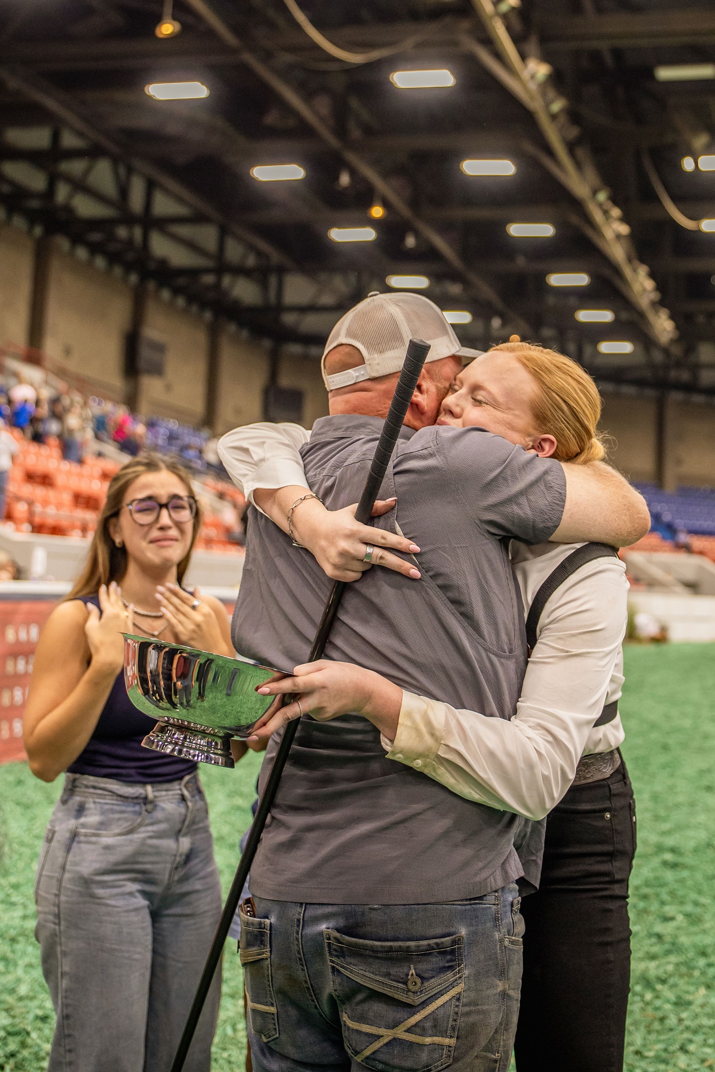 Dillow celebrated her win of the Showmanship contest at NJAS with family and friends.