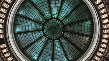 Top of a stained glass window.