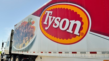 Semi with Tyson logo