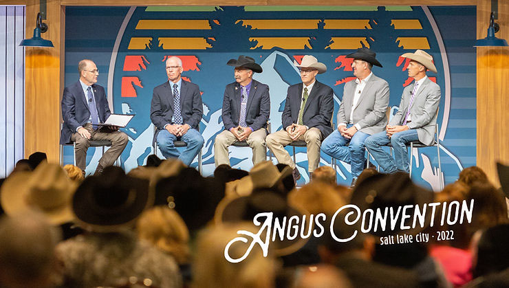 Growing perspectives. From left Mark McCully, Jerry Connealy, Mark Gardiner, Joe Goggins,  Ed Greiman and Matt Perrier share thoughts on the future of the cattle business.