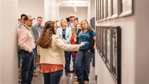 Visitors touring the Angus office headquarters in St. Joseph, Missouri.