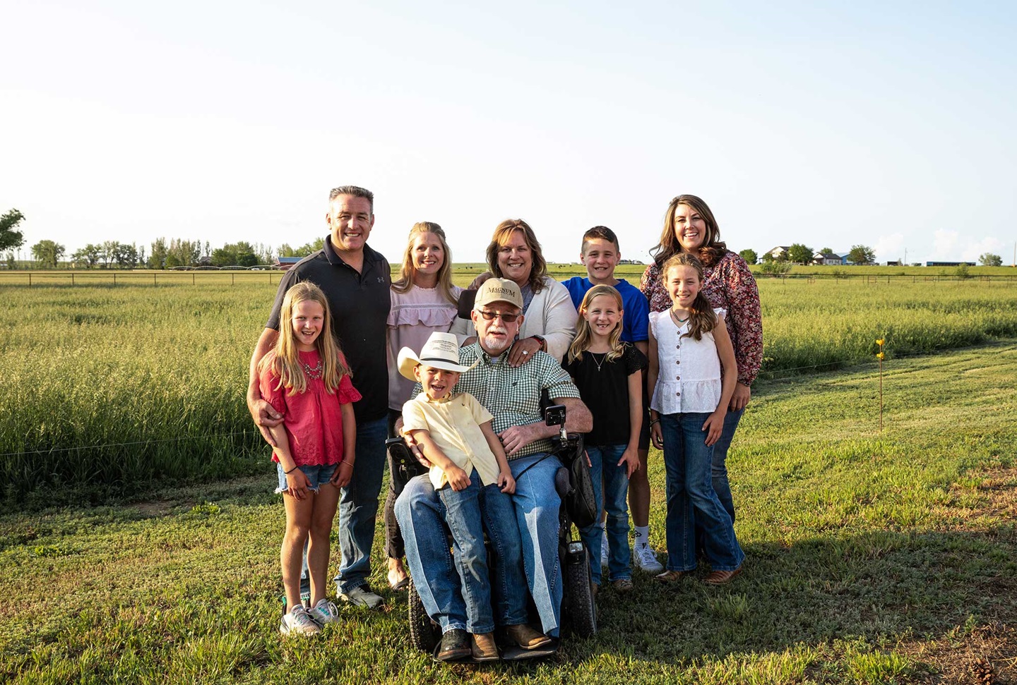 Magnum FEEDYARD The Gabel family (from left, back) are Harper, Case, Kelsi, Audrey, Stetson and Christie Gabel. Front (from left, front) are Cavin, Steve, Ansley and Hadli Gabel.