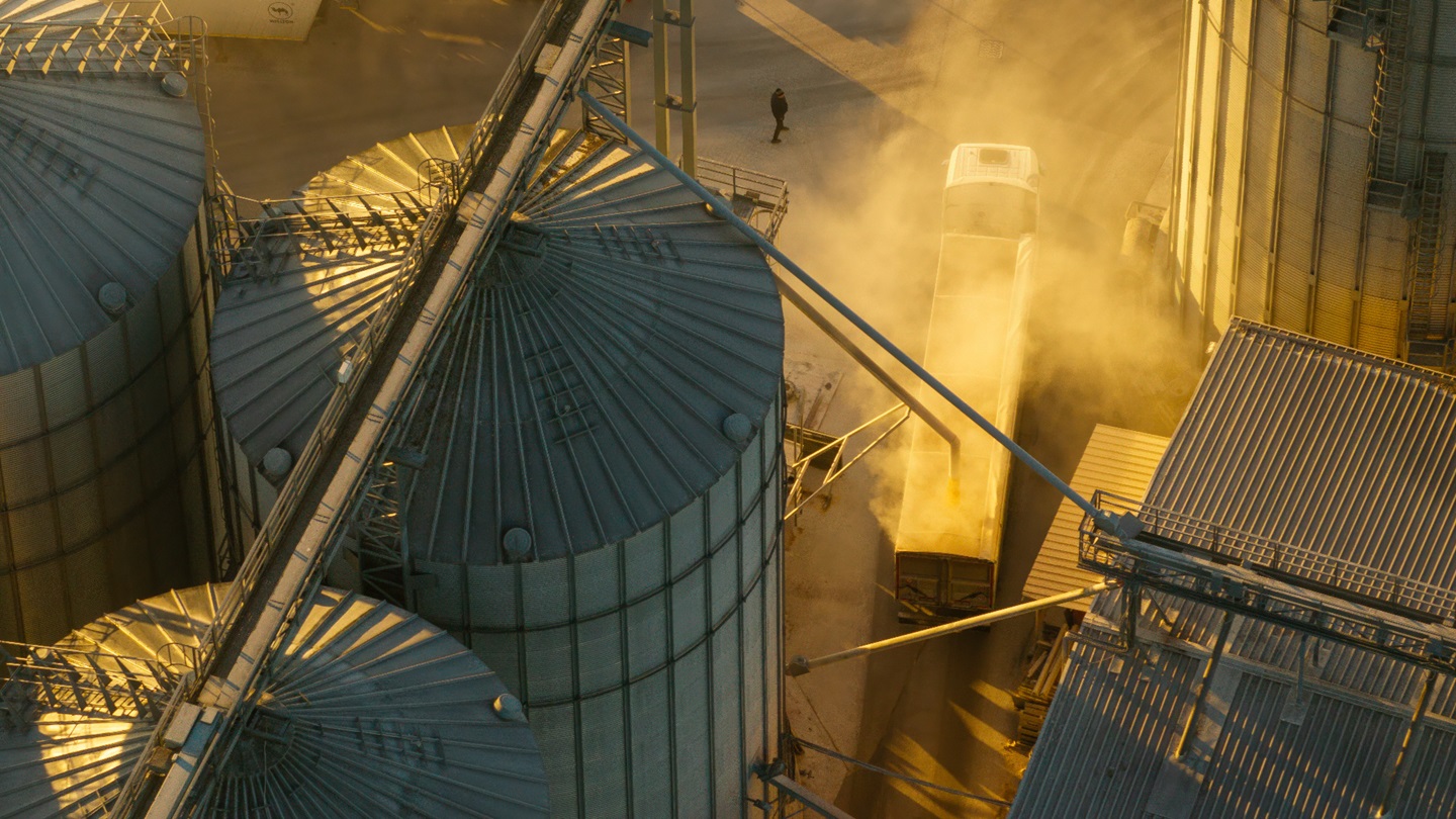 dusty grain bins