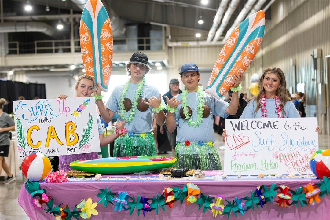 Kentucky juniors won first place in the senior other beef division at the All-American Certified Angus Beef Cook-Off at the 2025 National Junior Angus Show held in Tulsa, Okla. The team prepared Aloha Angus Stackers and also received claimed top honors in the recipe and showmanship categories.   Pictured from left are Austin Petow, Cynthiana; Colby Cooper, May's Lick; Kat Branscum, Nancy; and Katy Cooper, May's Lick.  