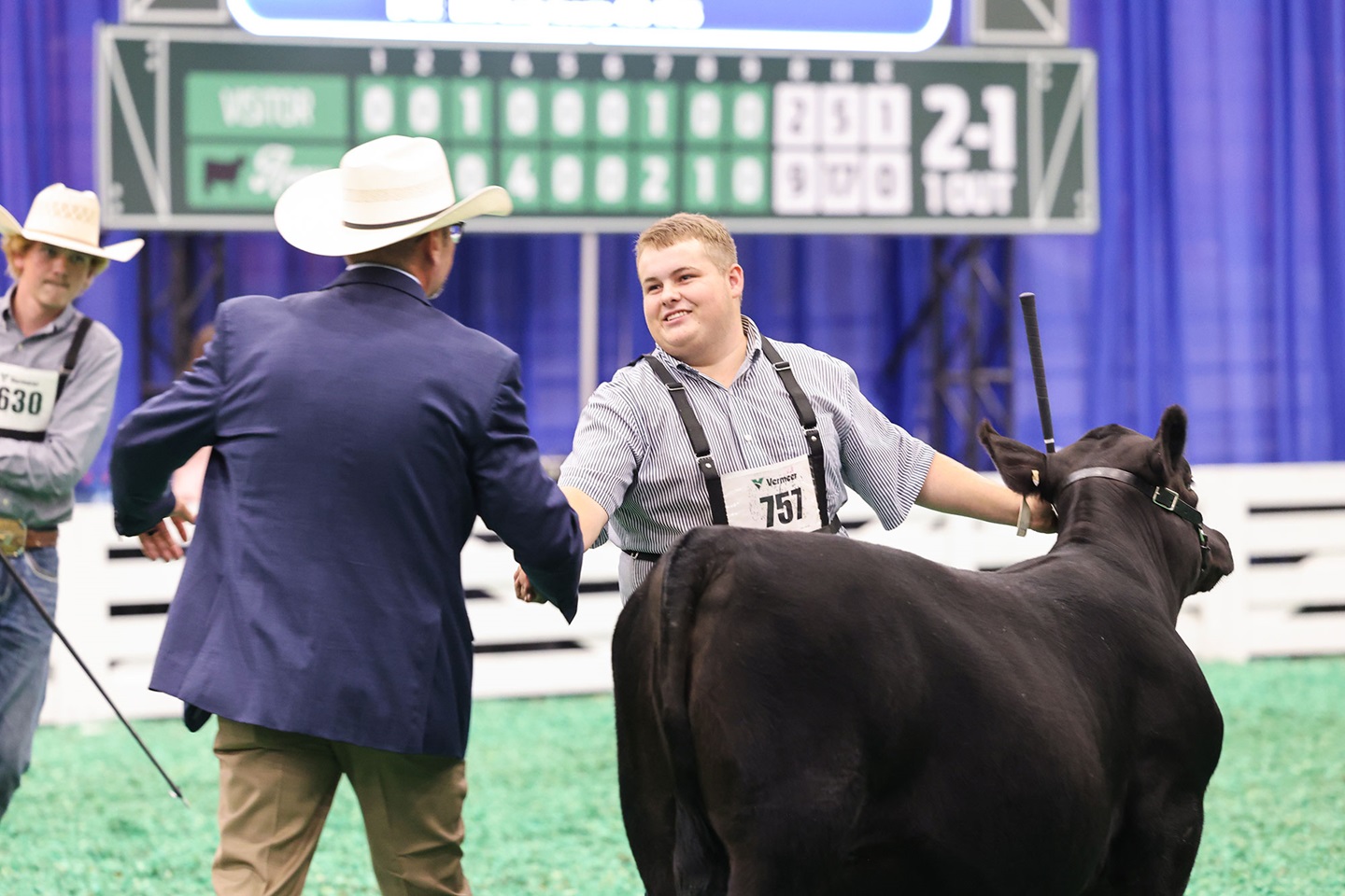 Gage Long, Vinita, Okla., earned the inaugural John Grimes Memorial Scholarship as the 2026 Phenotype and Genotype Show (PGS) Premier Exhibitor at the National Junior Angus Show in Louisville, Ky. The $1,000 scholarship honors the legacy of John Grimes and recognizes excellence in the PGS division.