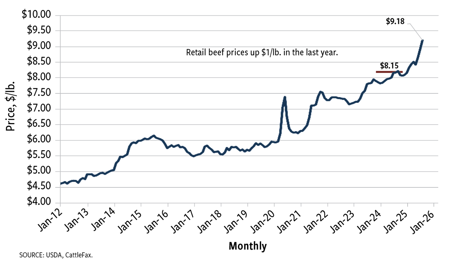 Fig. 2: USDA all-fresh retail beef price