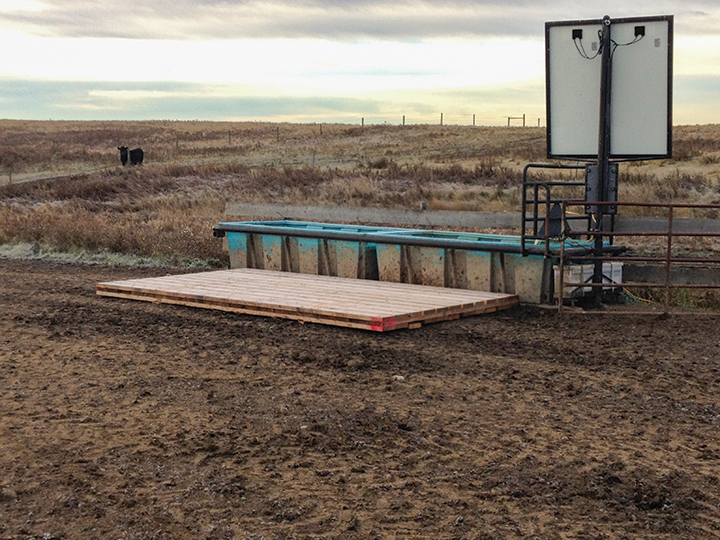 Where there is no electricity, a solar system can be installed to provide heat to waterers.