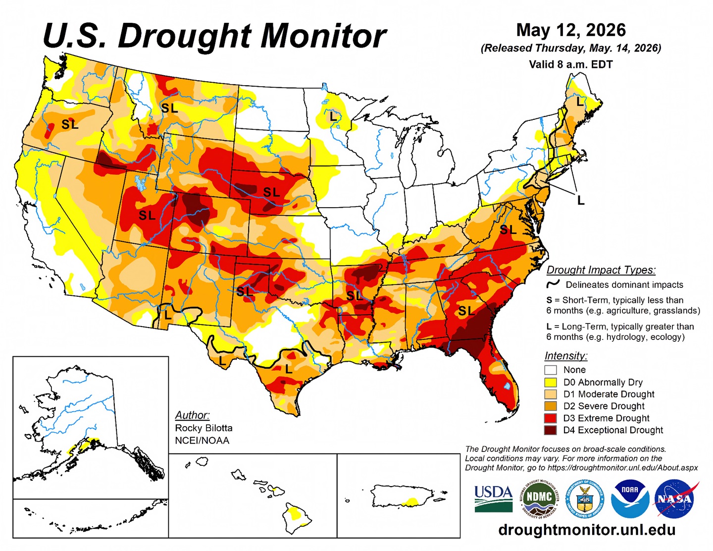 U.S. Drought Montor May 12, 2026