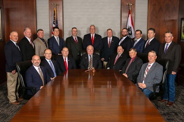 2023 - 2024 American Angus Association Board of Directors sitting in a board room for a group pictures.