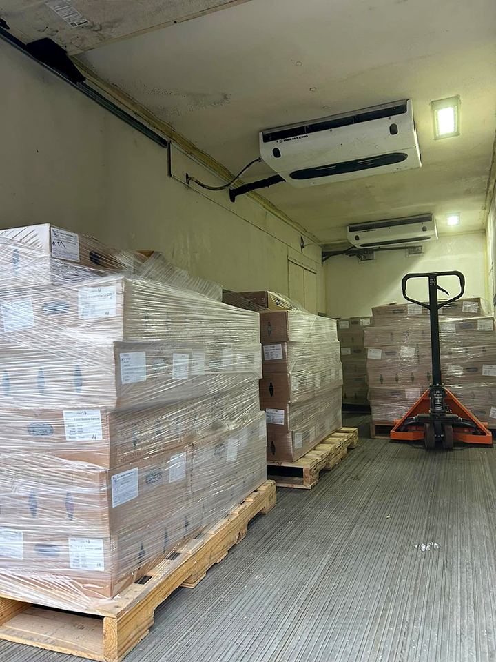 inside a truck freezer