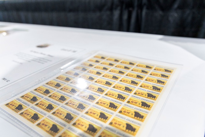 A large set of collectors edition Angus Rural America postage stamps were sold during the Angus Foundation Silent Auction at the 2025 NJAS event. 