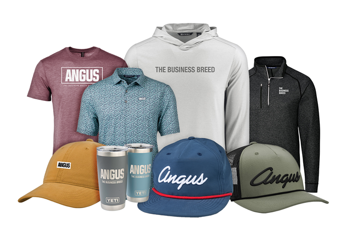 Apparel showcasing the Angus logo