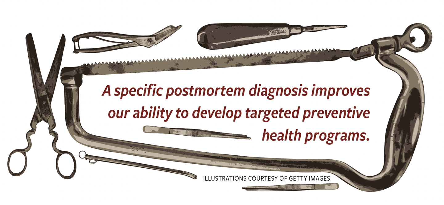 A specific postmortem diagnosis improves our ability to develop targeted preventive health programs. 