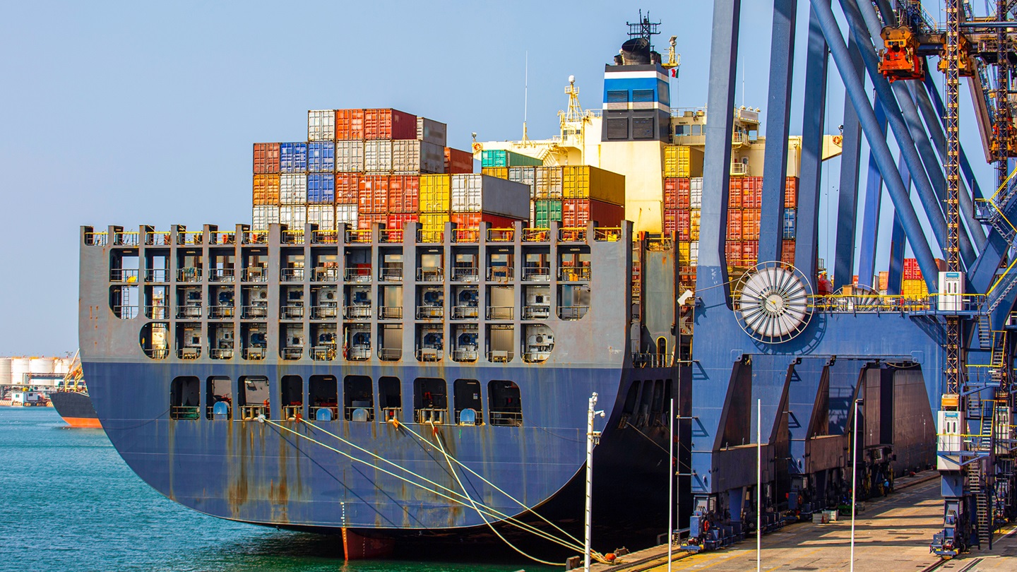 ship with containers