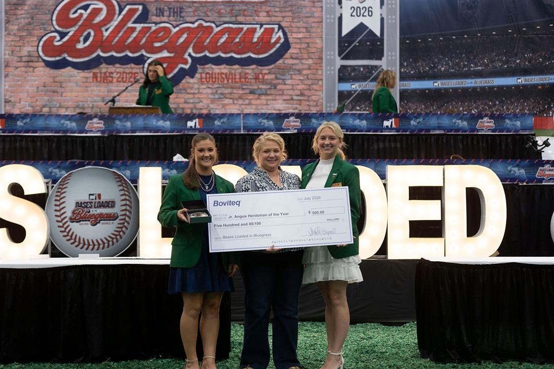 Voted on by her peers, Anne Dameron, of Towanda, Illinois, was selected as the 2026 Junior Herdsman of the Year, during the 2026 National Junior Angus Show in Louisville, Kentucky. 