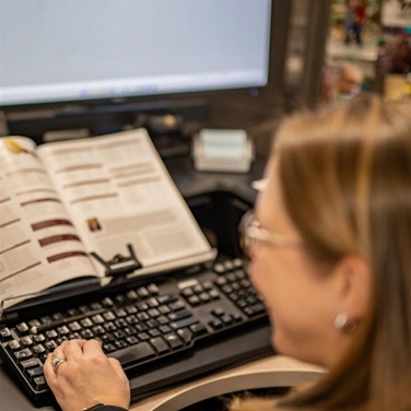 Employee working on computer