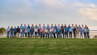 Bob and Dana McClaren, 44 Farms of Cameron, Texas, were recognized as 2025 Honorary Angus Foundation Inductees at the 2025 National Junior Angus Show in Tulsa, Olka. Pictured is the 44 Farms family and staff.
