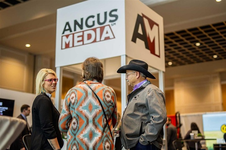 People talking at convention.