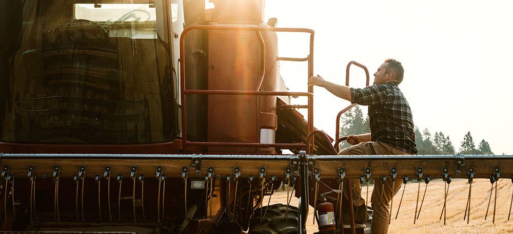 Man on combine