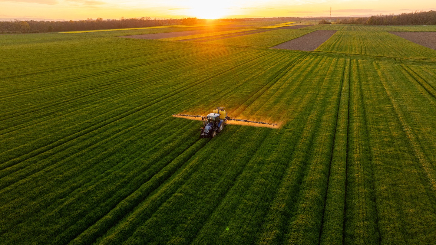 Aerial shot of Fertilizer application