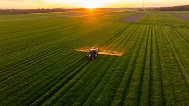Aerial shot of Fertilizer application