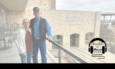 Rob and Leslie Hendry stand on balcony at NCBA 2025 in San Antonio, Texas.