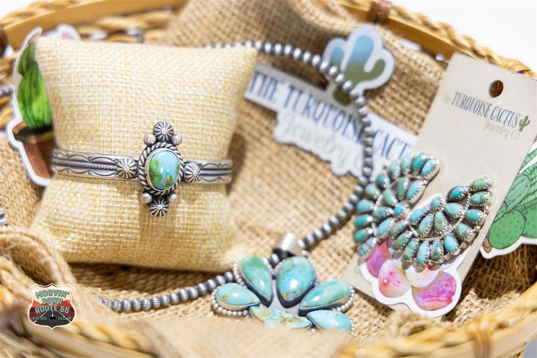 The annual Angus Foundation silent auction was held June 30-July 4, 2025, in conjunction with the 2025 National Junior Angus Show in Tulsa, Okla. A three-piece native American jewelry set was just one of the many items offered.  