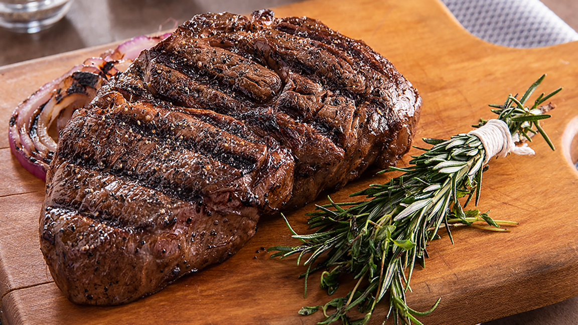 Stake on a cutting board