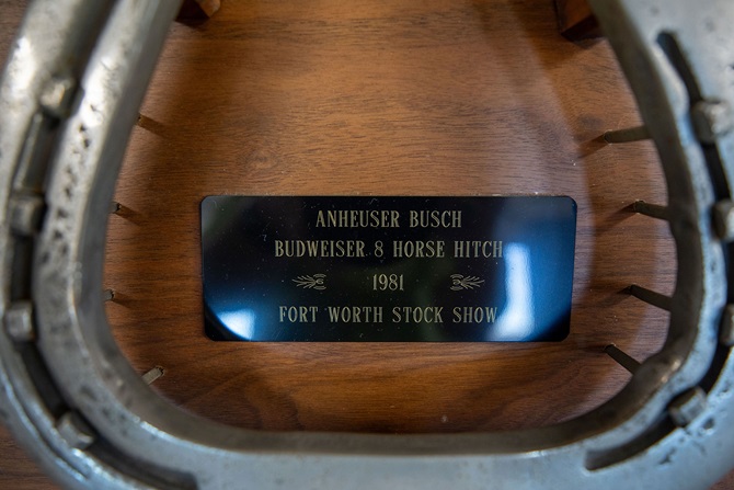 An Budweiser horseshoe donated to the Angus Foundation Silent Auction at the 2024 NJAS.