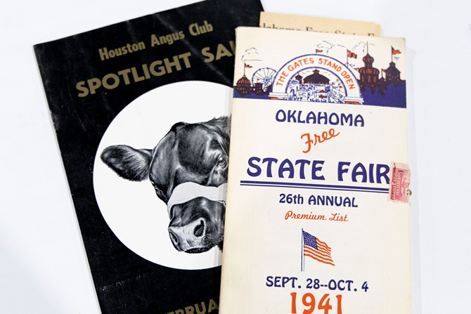 Two historic Angus documents were auctioned off at the Angus Foundation Silent Auction at the 2025 NJAS event. The pamphlets feature an Angus sale catalog and the Oklahoma State Fair program booklet from 1941.