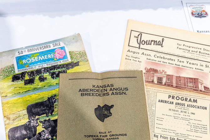 Theses three historic Angus sale catalogs were auctioned off at the Angus Foundation Silent Auction at the 2025 NJAS event. The catalogs feature a anniversary sale of Rosemere farms in 1948, a Kansas Aberdeen Angus Association state show program, and an Angus Journal from 1966.