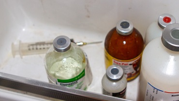 needle in fridge